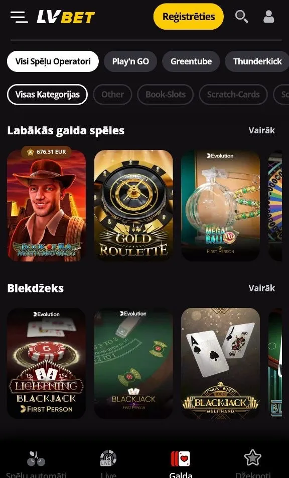 LV Bet — LV Bet spēles un spēļu ražotāji